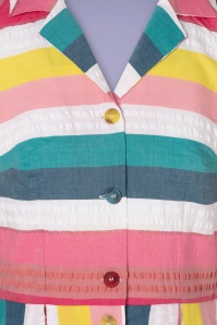 Emily and Fin - Kate Rainbow Stripe Shirt Dress Années 50 en Multi 4