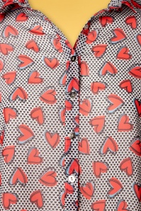 Smashed Lemon - 60s Valentine's Blouse in White and Red 3
