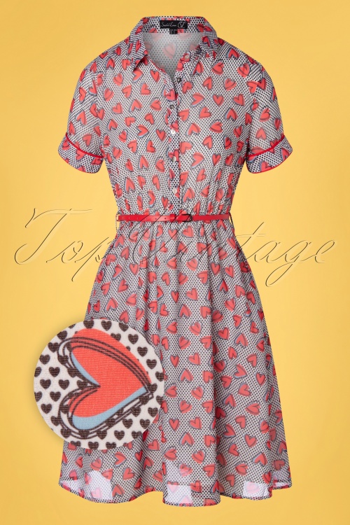 Smashed Lemon - 60s Valentine's Dress in White and Red