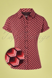 4FunkyFlavours - 60s We Are One Blouse in Red