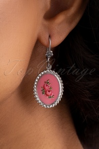 Very Cherry - Drop Stud Earrings in Gold and Rosequartz Pink