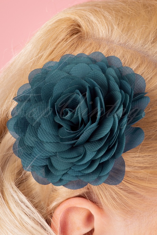 Urban Hippies - 70s Hair Flowers Set in Shades of Blue 4