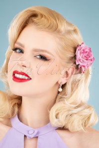 Lady Luck's Boutique - 50s Ellen Double Rose Hair Clip in Light Pink