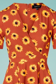 Timeless - Stephanie Sunflower Swing-Kleid in Rost 3