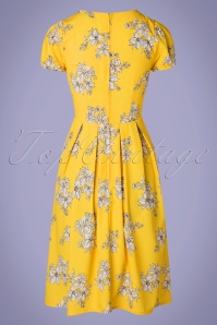 Timeless - 50s Rosa Floral Swing Dress in Yellow 5