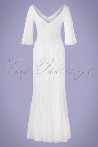 GatsbyLady - Norma Sequin Maxi Dress Années 20 en Blanc 2