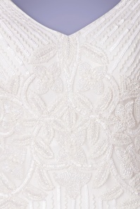 GatsbyLady - Norma Sequin Maxi Dress Années 20 en Blanc 4