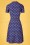 Bakery Ladies - Flower Polo Dress Années 60 en Bleu de Cobalt 4