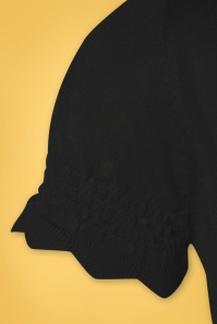 Bright and Beautiful - 70s Nigela Cropped Cardigan in Black 4