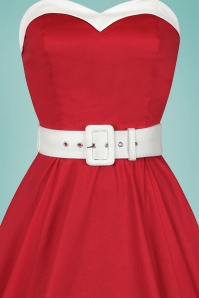 Collectif Clothing - Georgie – Nautisches Neckholder-Swing-Kleid in Rot 4