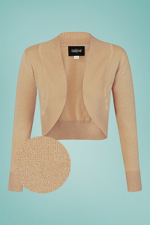 Collectif Clothing - Jean Lurex Knitted Bolero Années 50 en Champagne