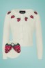Collectif 32136 Abigail Strawberry Cardigan Ivory200302 020L Z