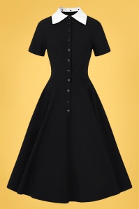 Collectif Clothing - Brina Swing Dress Années 50 en Noir 2
