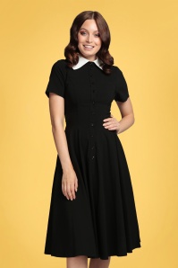 Collectif Clothing - 50s Brina Swing Dress in Black