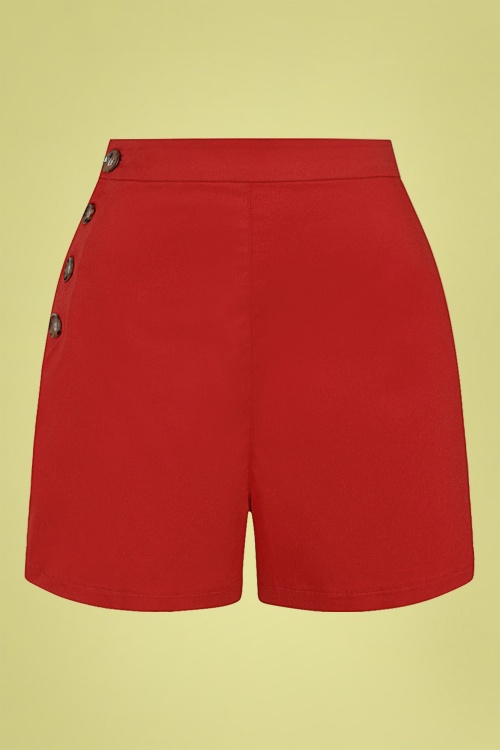 Collectif Clothing - Adriana Shorts Années 50 en Rouge  2