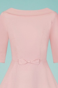 Collectif Clothing - Bertha Plain Swing Dress Années 40 en Rose 4