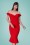 Collectif 32127 Sasha Plain Fishtail Dress Red 200302 023L kopiëren