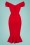 Collectif Clothing - 50s Sasha Plain Fishtail Pencil Dress in Lipstick Red 5