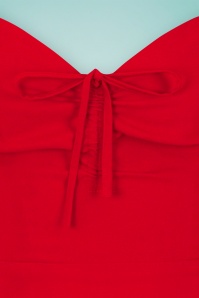 Collectif Clothing - Sasha Plain Fishtail Pencil Dress Années 50 en Rouge Vif 4