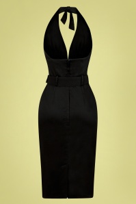 Collectif Clothing - Ramona Halter Pencil Dress Années 50 en Noir 4