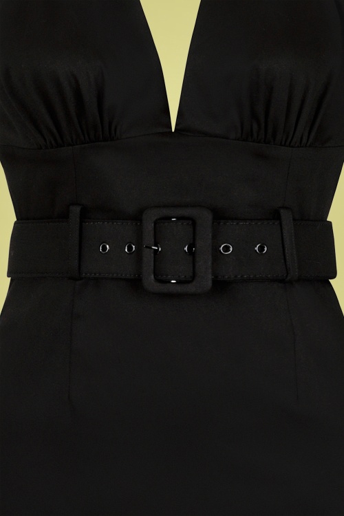 Collectif Clothing - 50s Ramona Halter Pencil Dress in Black 3