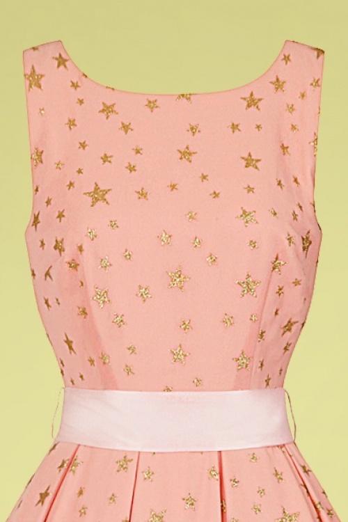 Collectif Clothing - Vanessa Stars Swing-Kleid in Pink 4