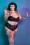 Collectif Clothing - Cherry High Waist Bikini Brief Années 50 en Noir 5