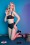 Collectif Clothing - Cherry High Waist Bikini Brief Années 50 en Noir 2