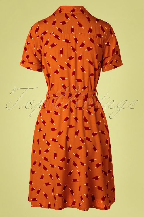 Pretty Vacant - Kim Icelolly Dress Années 60 en Orange Brûlé 2