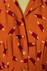 Pretty Vacant - 60s Kim Icelolly Dress in Burnt Orange 4