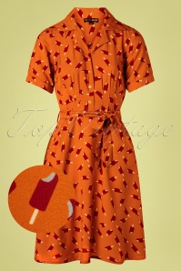 Pretty Vacant - 60s Kim Icelolly Dress in Burnt Orange