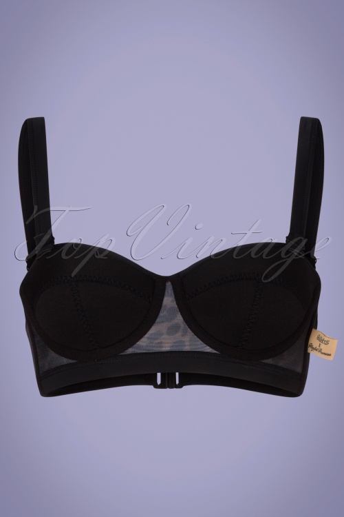Collectif Clothing - Balkonnet bikinitop met luipaardmotief in bruin en zwart 4