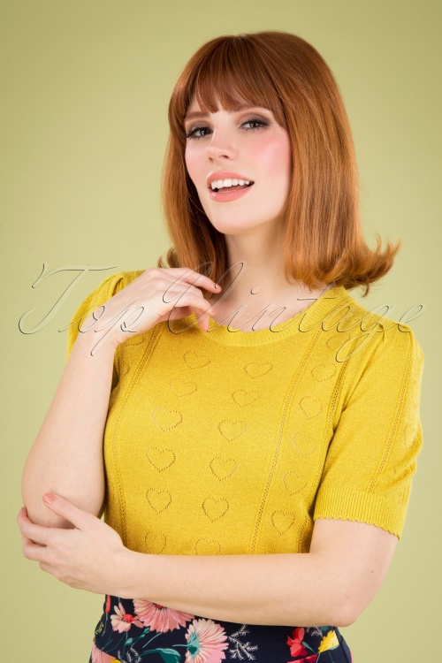 King Louie - 60s Agnes Decor Top in Aurora Yellow
