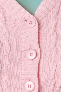 Vixen - 50s Penelope Fishermans Knit Crop Cardigan in Pink 3