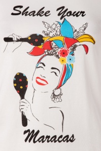 Vixen - Mariah Maracas T-Shirt Années 50 en Ivoire 3