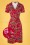 King Louie - Mandy Tahiti Wrap Dress Années 60 en Rouge Piment