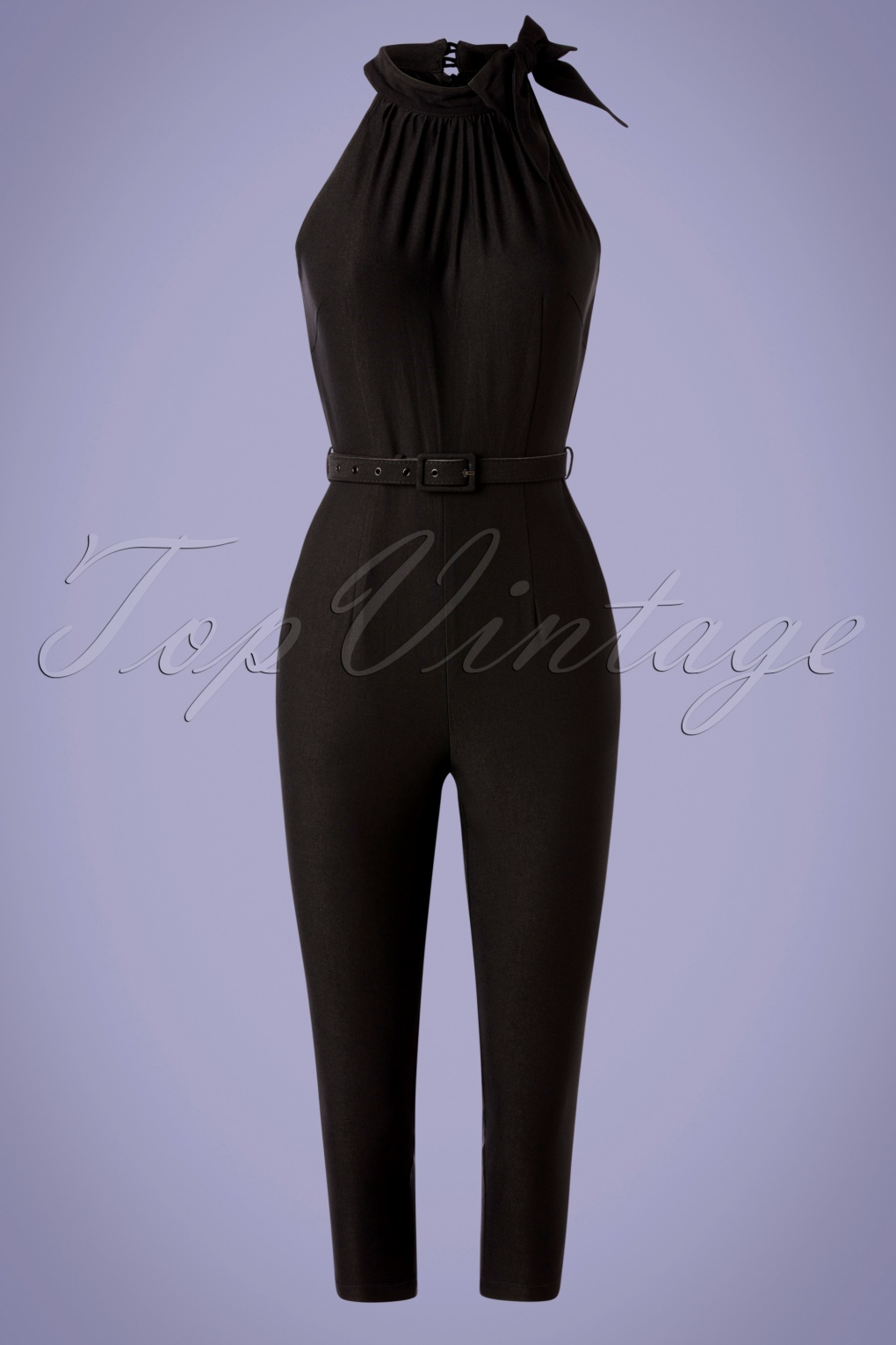 black halter jumpsuit