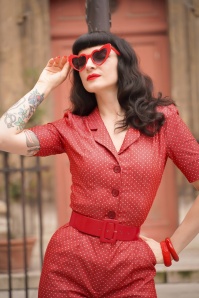 Collectif Clothing - 50s Sally Patent Belt in Red 2