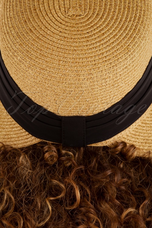 Amici - 50s Bria Straw Hat in Natural and Black 4