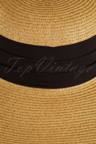 Amici - 50s Bria Straw Hat in Natural and Black 3