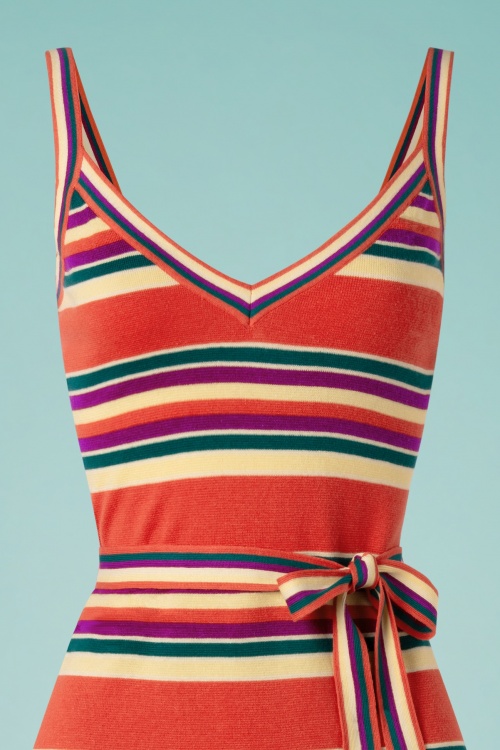 King Louie - 60s Isa Cami Playa Stripe Dress in Apple Pink 3