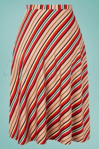 King Louie - Juno Lido Stripe Skirt Années 60 en Rouge Piment 3