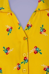 Pretty Vacant - 60s Jonie Pretty Floral Dress in Yellow 3