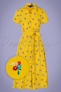 Pretty Vacant - 60s Jonie Pretty Floral Dress in Yellow