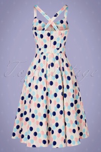 Collectif ♥ Topvintage - 50s Lillian Balloons Swing Dress in Cream 7