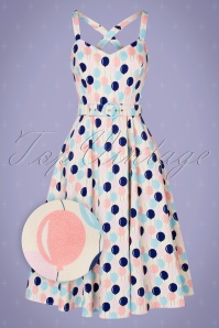 Collectif ♥ Topvintage - Lillian Balloons Swing Dress Années 50 en Crème 3