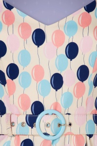 Collectif ♥ Topvintage - Lillian Balloons Swing Dress Années 50 en Crème 6