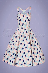 Collectif ♥ Topvintage - 50s Lillian Balloons Swing Dress in Cream 4