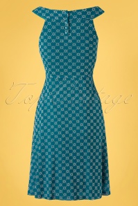 King Louie - Tilly Keyline Dress Années 60 en Bleu Golfe 5