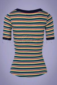 King Louie - 60s Carice Daydream Stripes Top in Blue 4